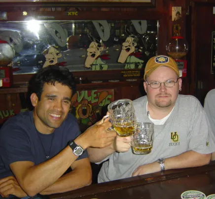 The two founders raising a toast