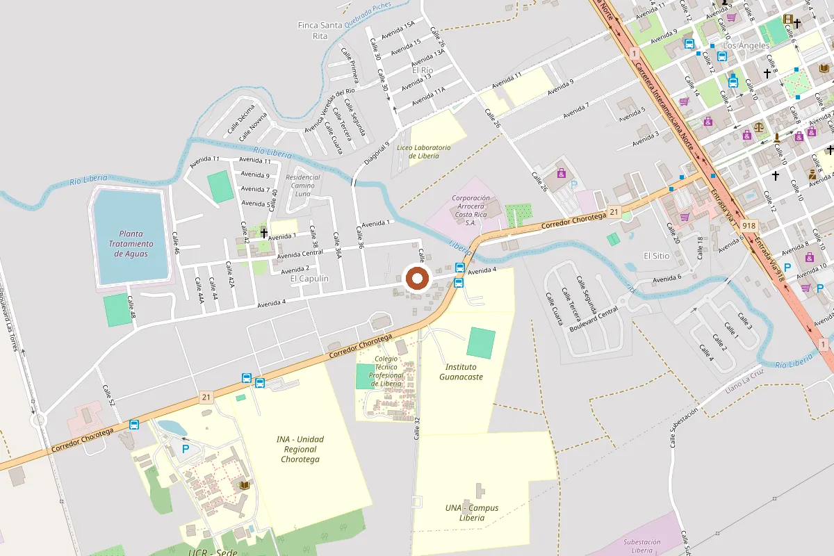 Map of Villas Guanacaste in Liberia